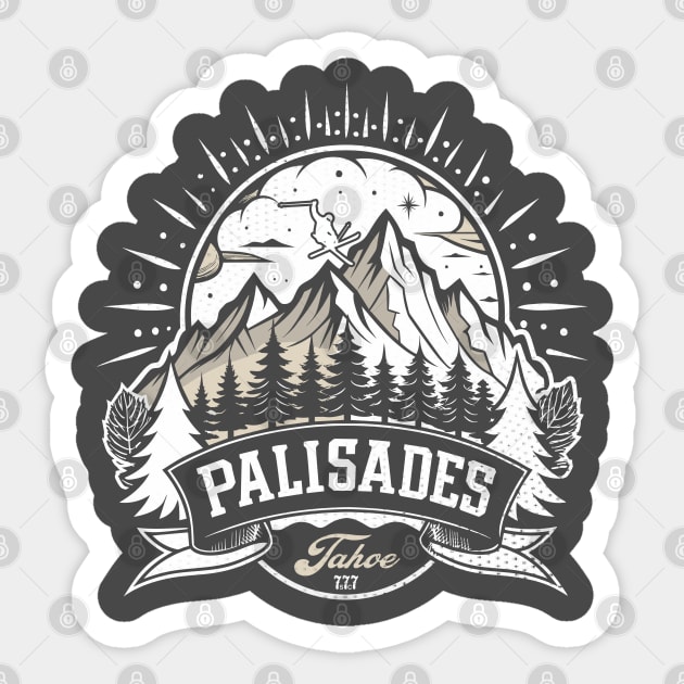 Retro Palisades Tahoe Ski Sticker by Surrealcoin777